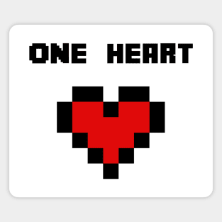 one heart pixel heart Magnet